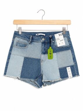 SO Patchwork Denim Shorts Juniors 3 High Rise Festival Y2K Summer